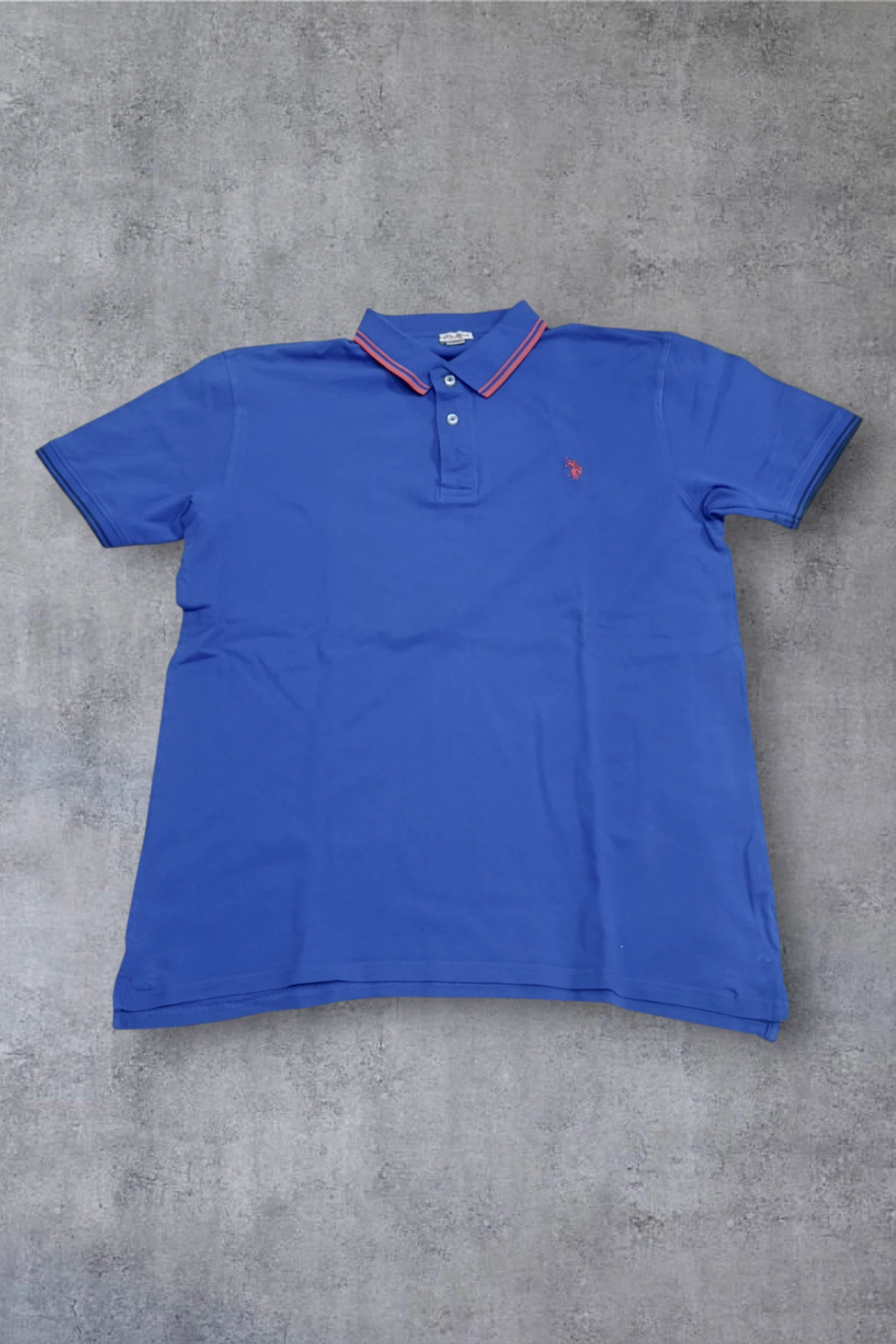 | Polo U.S. Polo Assn Unisex | Color Azul | Manga Corta| Cuello de rayas | Talla XXL |